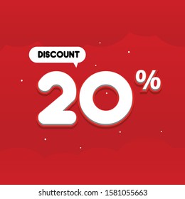 Discount Up To 20% Red Background