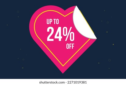 Discount up to 24% off . Special offer symbol