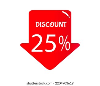 Discount 25% - creative illustration with discount concept for sale, promotion, offer and others