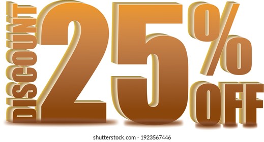 Discount 25% off Banner, Discount 25% off icon