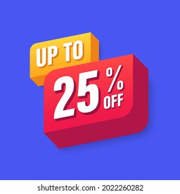 Discount Up to 25% off Label Marketing Template Design. Vector illustration