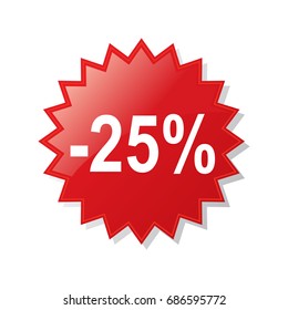 Discount 25 percent - stock vector