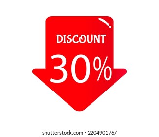 Discount 30% - creative illustration with discount concept for sale, promotion, offer and others
