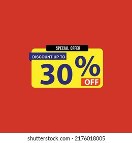 Discount up to 30% off Special Offer Vector Template Design Illustration