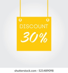Discount 30% on board hanging yellow