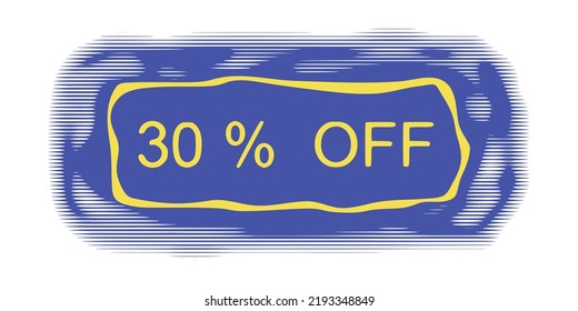 30 % Rabatt, Design-Element, Zeichenetikett, Vektoraufkleber