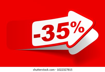 Discount 35 percent - vector