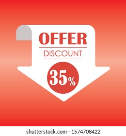 Discount 35 percent - vector. 35 percent discount digits