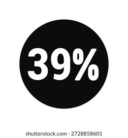 Descuento 39% Icono de Vector Negro Circle con texto blanco