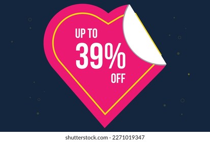 Descuento hasta 39% de descuento . Símbolo de oferta especial