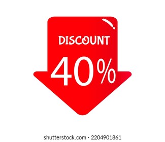 Discount 40% - creative illustration with discount concept for sale, promotion, offer and others