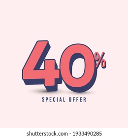 Discount up to 40% off Special Offer Label Vector Template Design Illustration