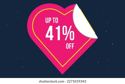 Descuento hasta un 41% de descuento . Símbolo de oferta especial