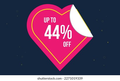 Discount up to 44% off . Special offer symbol