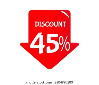 Descuento 45% - ilustración creativa con concepto de descuento para venta, promoción, oferta y otros