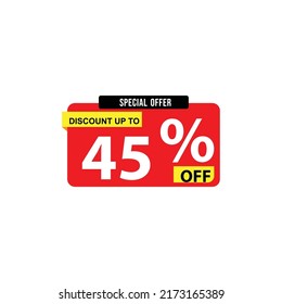 Discount up to 45% off Special Offer Vector Template Design Illustration