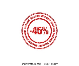 Discount 45 percent stamp