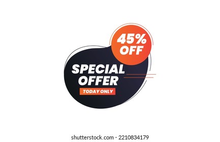 discount, 45%, discount stamp, label, Discount offer tag, Special offer discount label, 45 percent