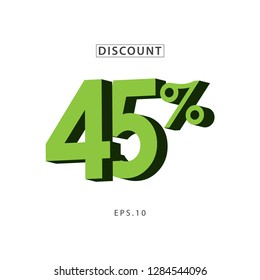 Discount 45% Vector Template Design Illustration