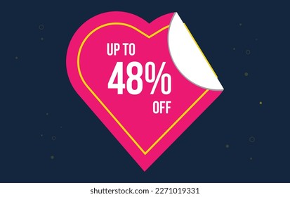 Descuento hasta un 48% de descuento . Símbolo de oferta especial
