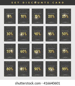 Discount from 5 to 99. Coupon set with gold