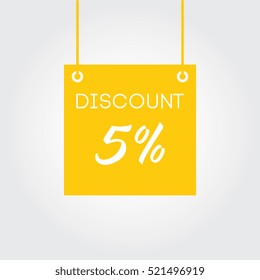 Discount 5% on board hanging yellow