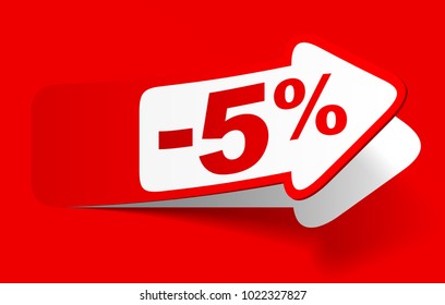 Discount 5 percent - vector