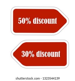 
Discount 50%, 30%. The price tag is red.