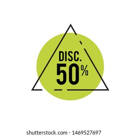 Discount 50% Label Vector Template Design Illustration