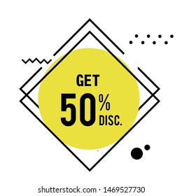 Discount 50% Label Vector Template Design Illustration