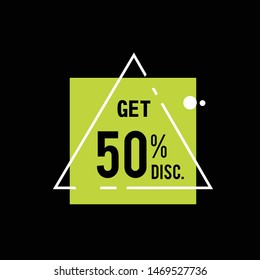 Discount 50% Label Vector Template Design Illustration