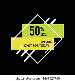 Discount 50% Label Vector Template Design Illustration