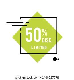 Discount 50% Label Vector Template Design Illustration