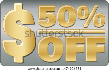 Discount OF 50% discount letters vector illustration Off 50%