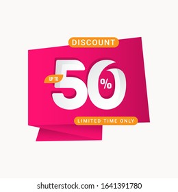 Discount up to 50% off Limited Time Only Label Vector Template Design Illustration