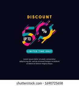 Discount up to 50% off Limited Time Only Label Vector Template Design Illustration