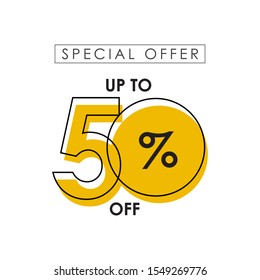 Discount up to 50% off Special Offer Vector Template Design Illustration