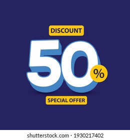 Discount up to 50% off Special Offer Label Vector Template Design Illustration