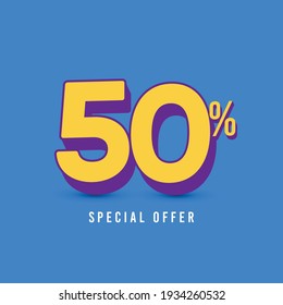 Discount up to 50% off Special Offer Label Vector Template Design Illustration