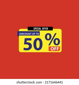 Discount up to 50% off Special Offer Vector Template Design Illustration