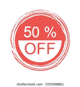 Discount 50 percent, design element, vector stickers