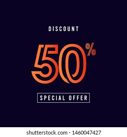 Discount 50% Special Offer Vector Template Design Illustration