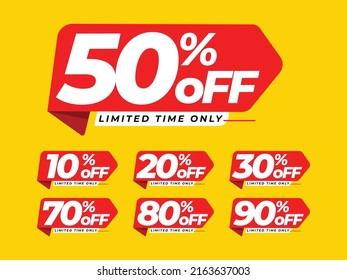 Discount up to 50%25 special offer banner template. Discount label set