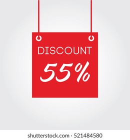 Discount 55% on board hanging red