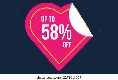 Descuento hasta un 58% de descuento . Símbolo de oferta especial