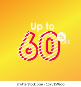 Discount up to 60% off Label Sale Line Logo Vector Template Design Illustration