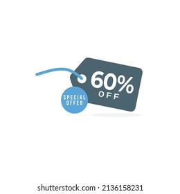 Discount up to 60% off Special Offer Vector Template Design Illustration
