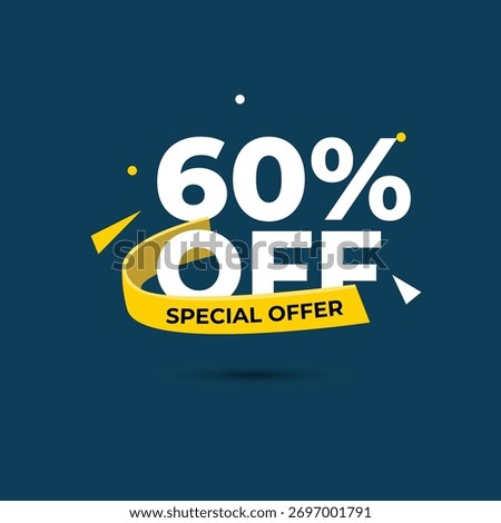 Discount 60% off Special Offer Vector Template Design Illustration