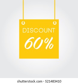 Discount 60% on board hanging yellow