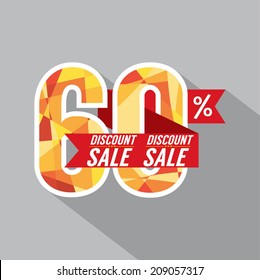 Discount 60 Percent Off Vector Illustration